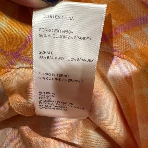 Urban Outfitters Orange Pink Plaid High Waisted Pants 0 - Picture 7 of 7